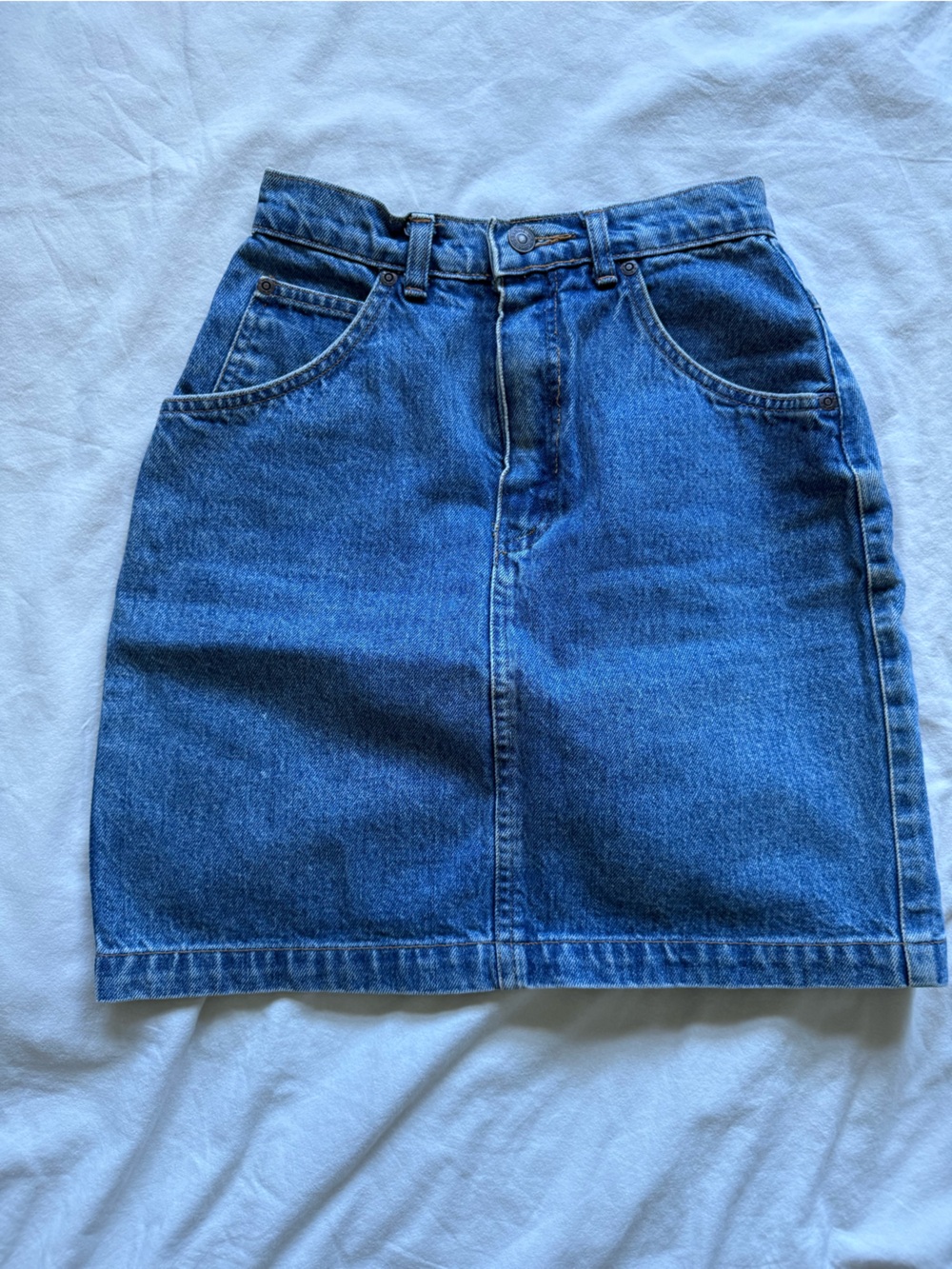 GAP Light Blue Denim Skirt with Contrast Stitching